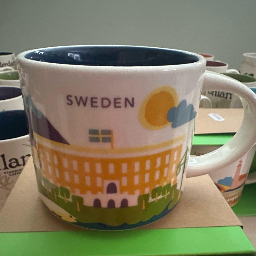 Starbucks Sweden 14oz You Are Here mug. Brand new in box w/ SKU